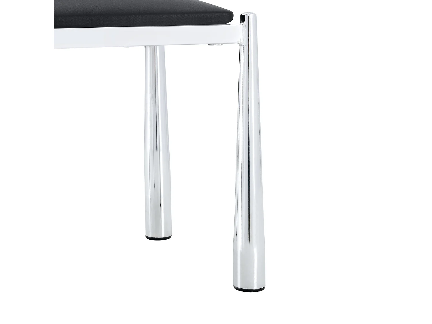 Set van 2 eetkamerstoelen met halfronde gestoffeerde rug en metalen poten