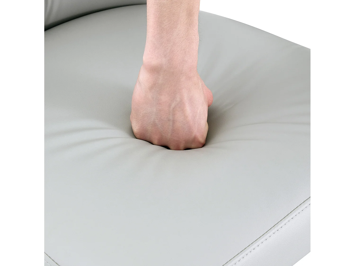 Set van 2 PU eetkamerstoelen met gestoffeerde rugleuning en metalen frame