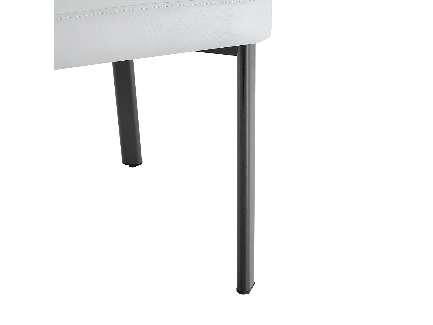 Set van 2 PU eetkamerstoelen met gestoffeerde rugleuning en metalen frame