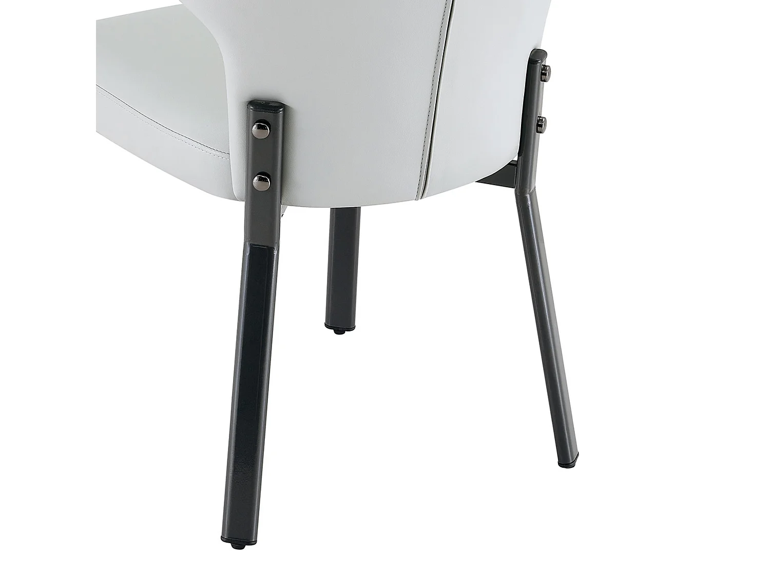 Set van 2 PU eetkamerstoelen met gestoffeerde rugleuning en metalen frame