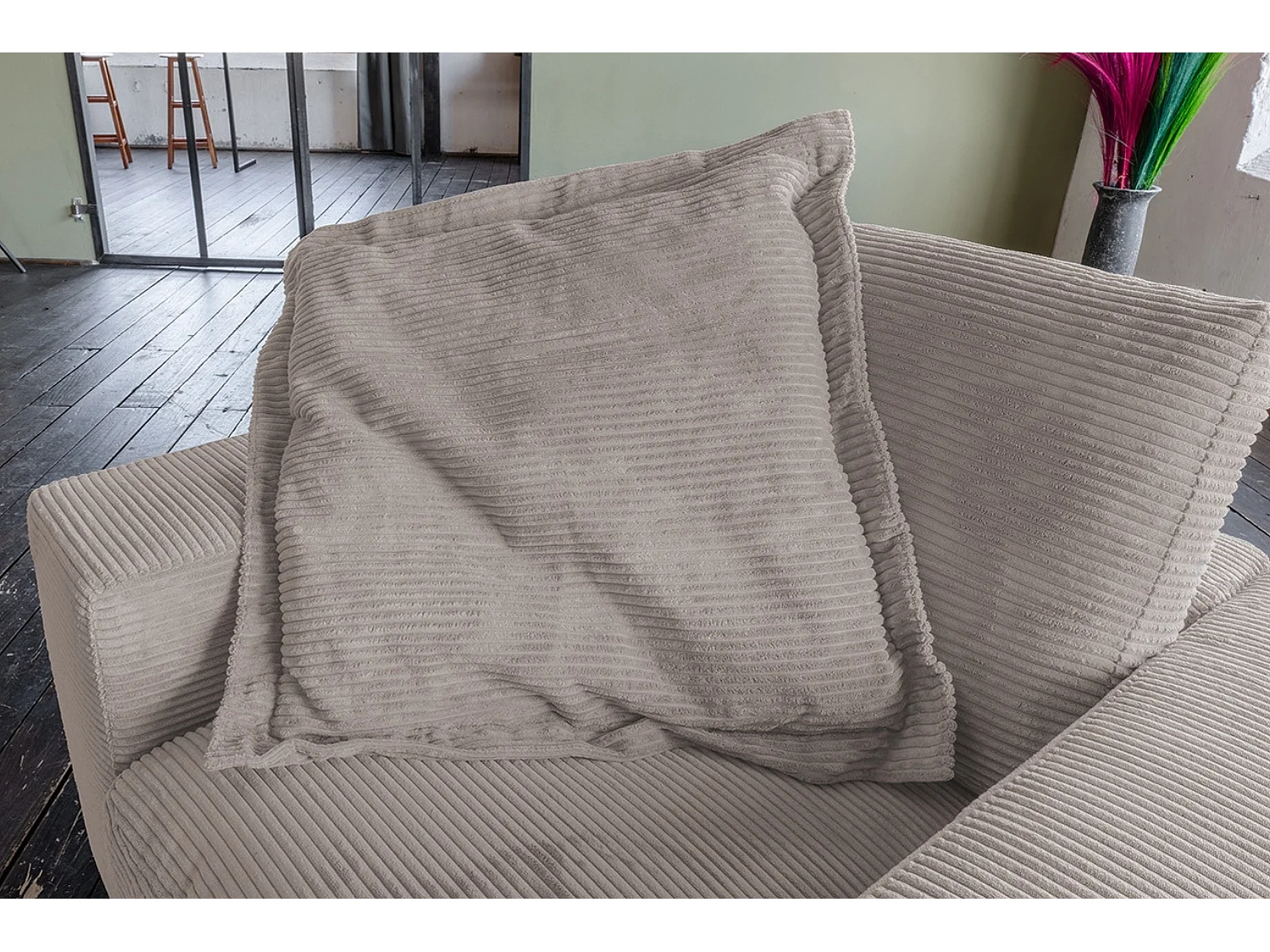 Flatterkissen - Taupe Cord - MADELINE