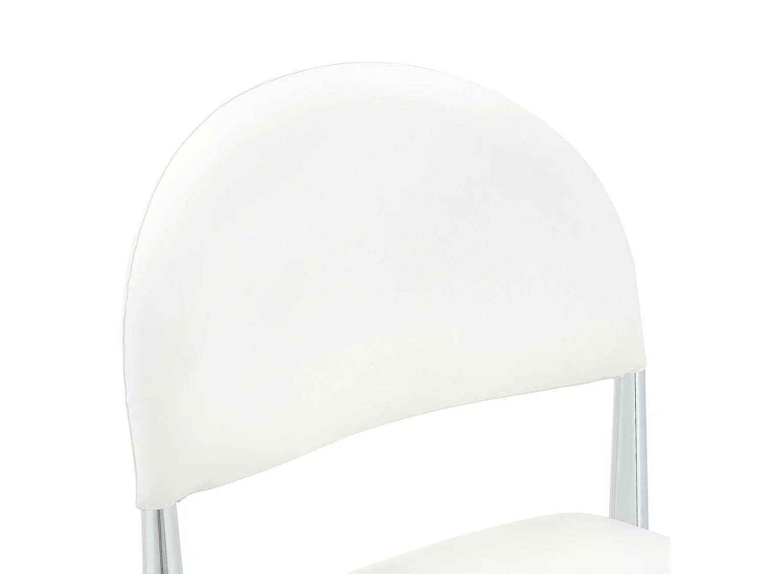Set van 2 eetkamerstoelen met halfronde gestoffeerde rug en metalen poten