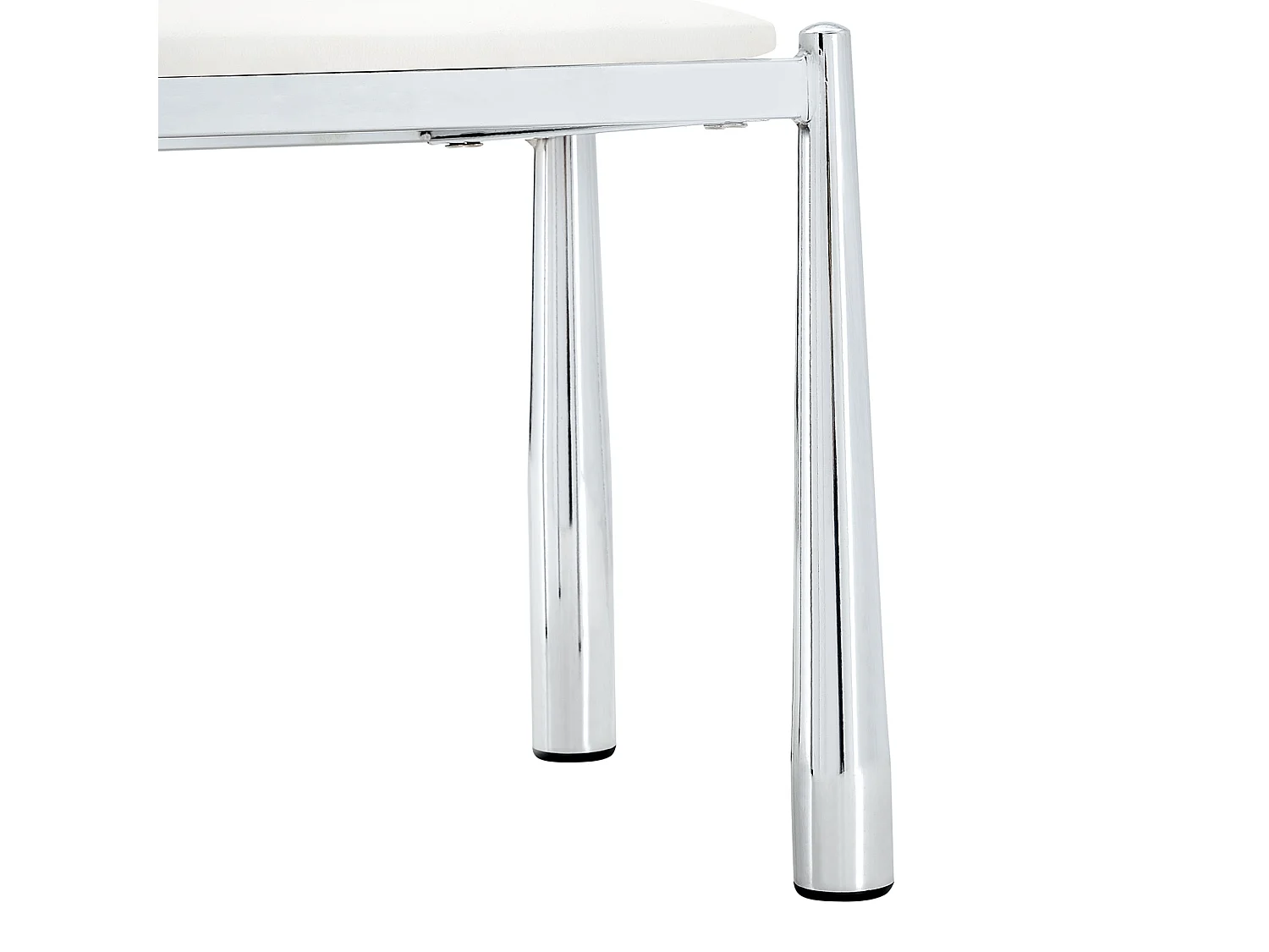 Set van 2 eetkamerstoelen met halfronde gestoffeerde rug en metalen poten