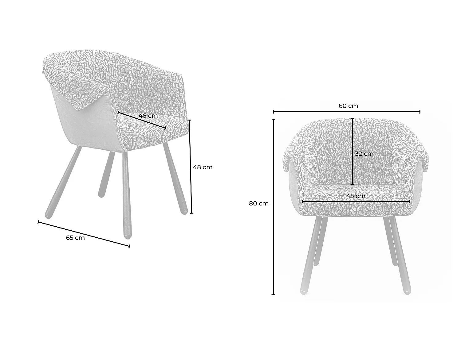 Silla de comedor - gris claro tejido plano - ELARIA