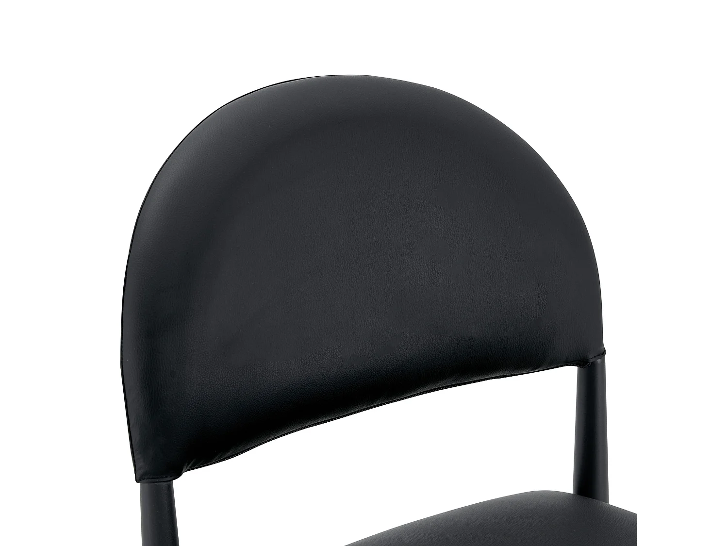 Set van 2 eetkamerstoelen met halfronde gestoffeerde rug en metalen poten