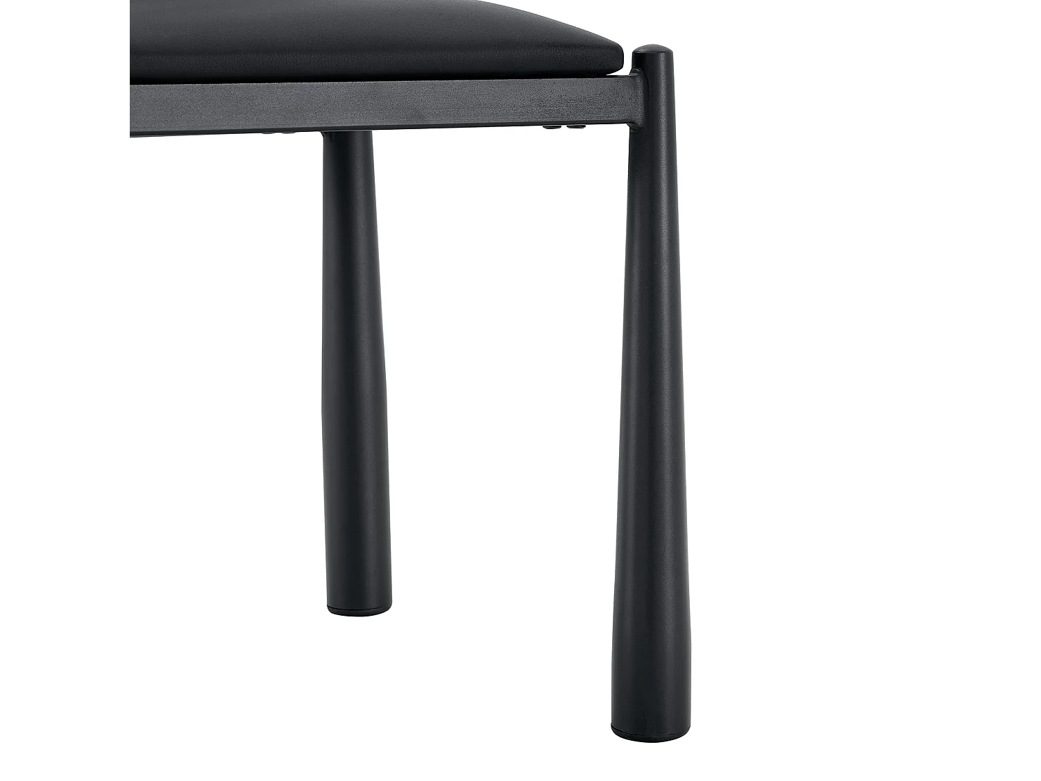 Set van 2 eetkamerstoelen met halfronde gestoffeerde rug en metalen poten