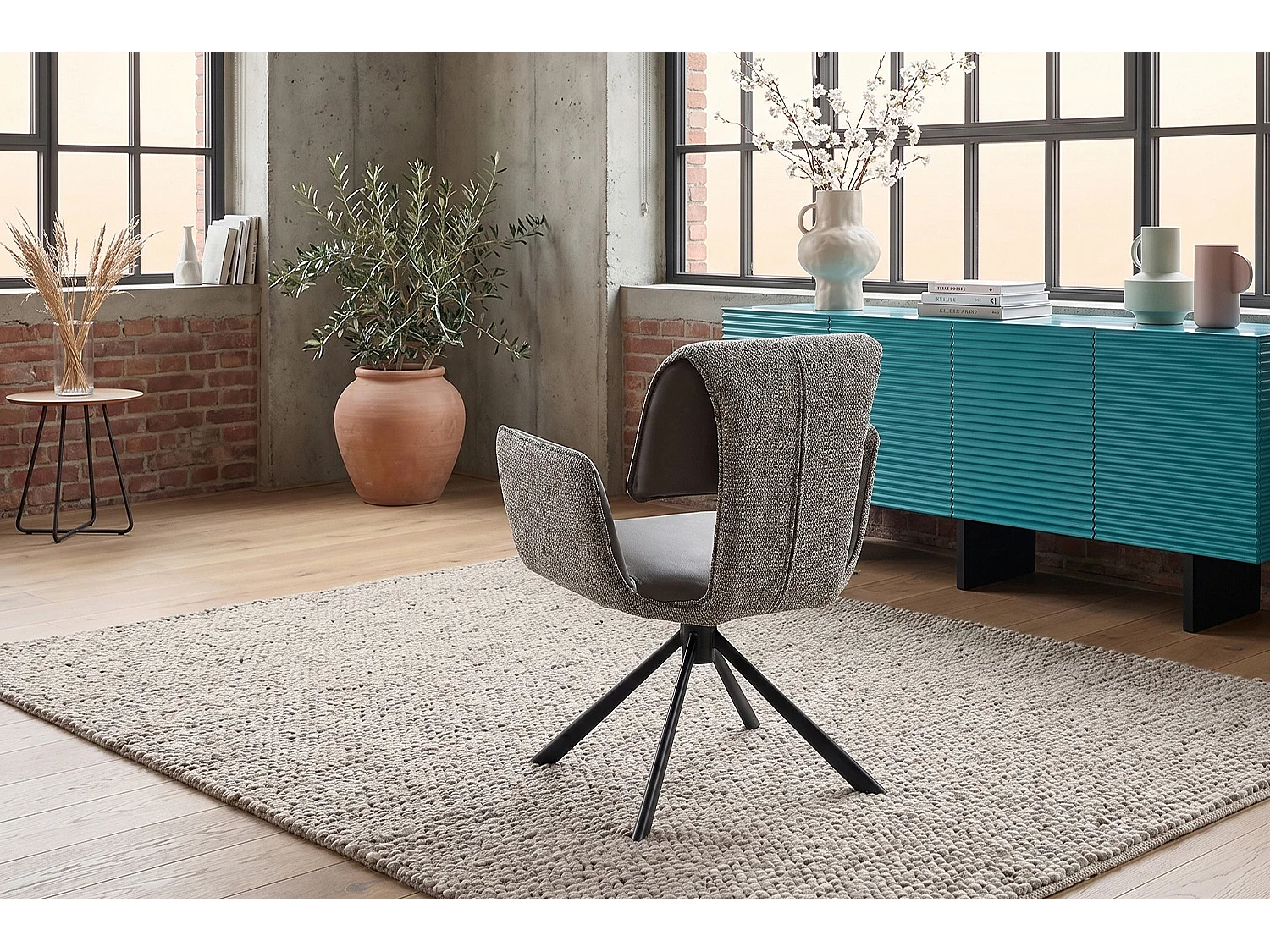 Silla de comedor - Gris Tejido - EDENIA