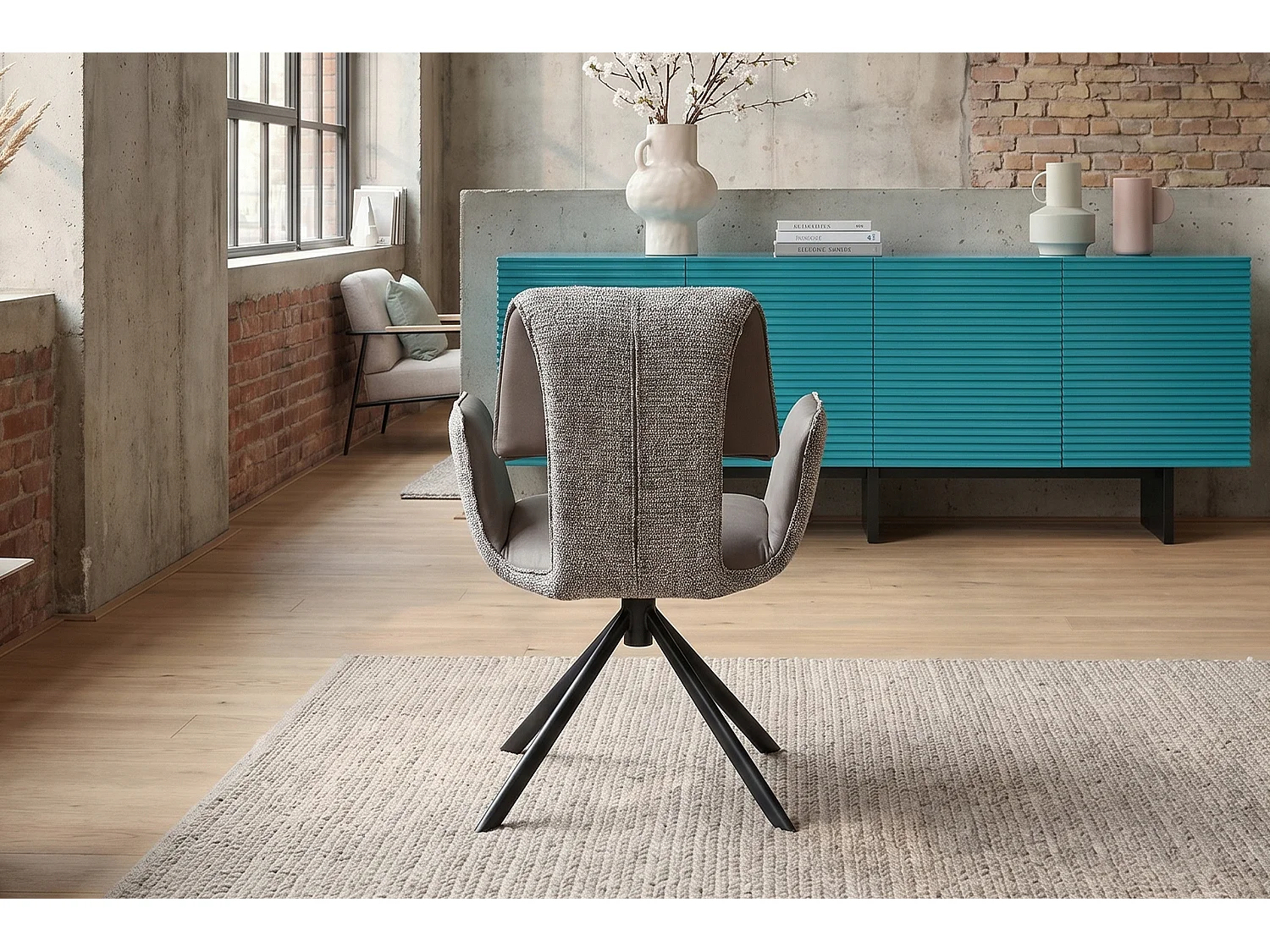 Silla de comedor - Gris Tejido - EDENIA