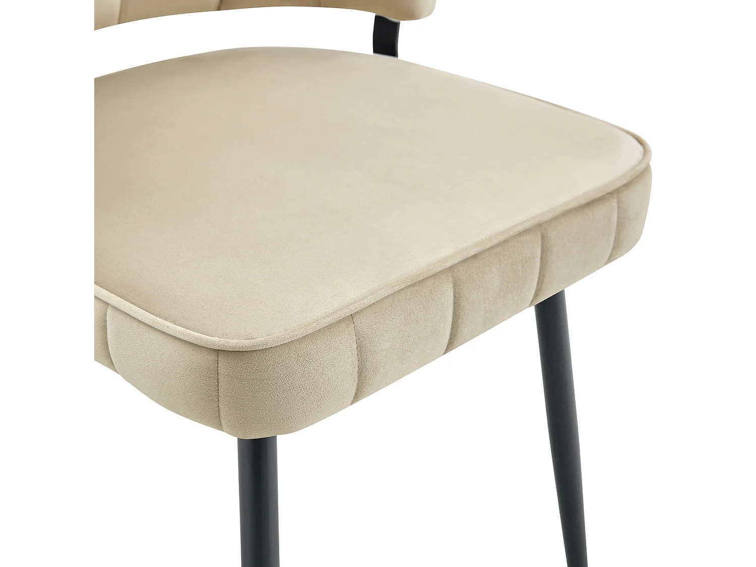 Set van 2 gestoffeerde eetkamerstoelen met bloemblad rugleuning en metalen poten