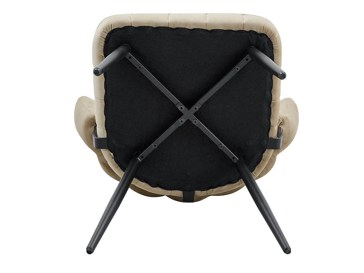 Set van 2 gestoffeerde eetkamerstoelen met bloemblad rugleuning en metalen poten