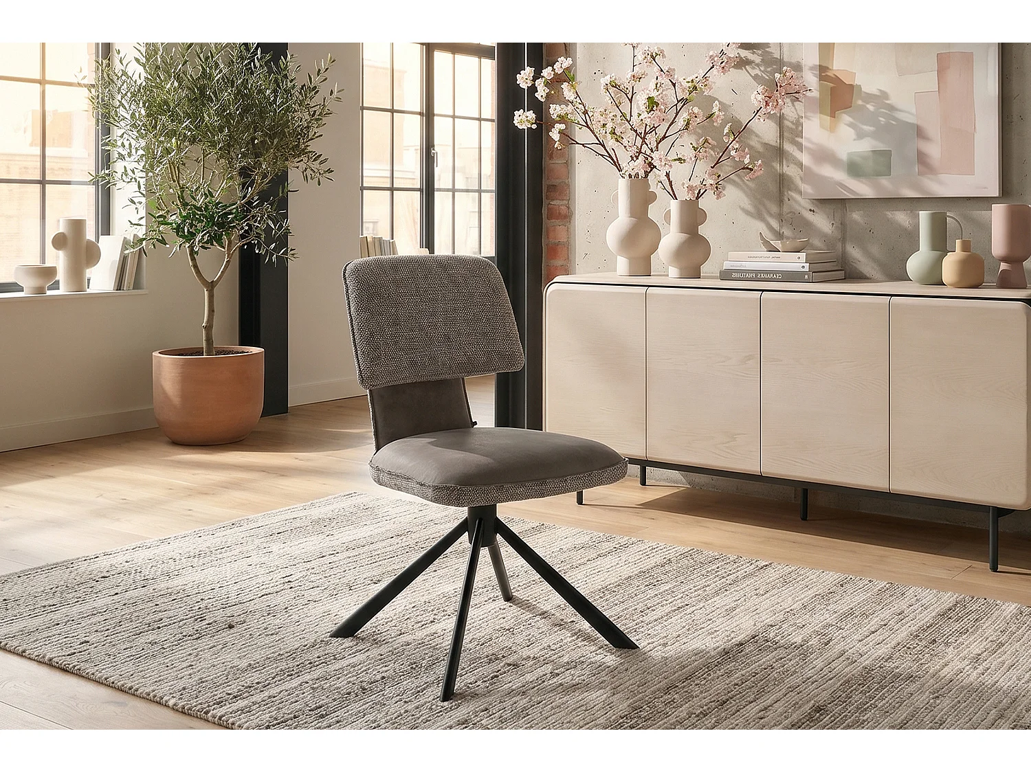 Silla de comedor - Gris Tejido - LYSSIA