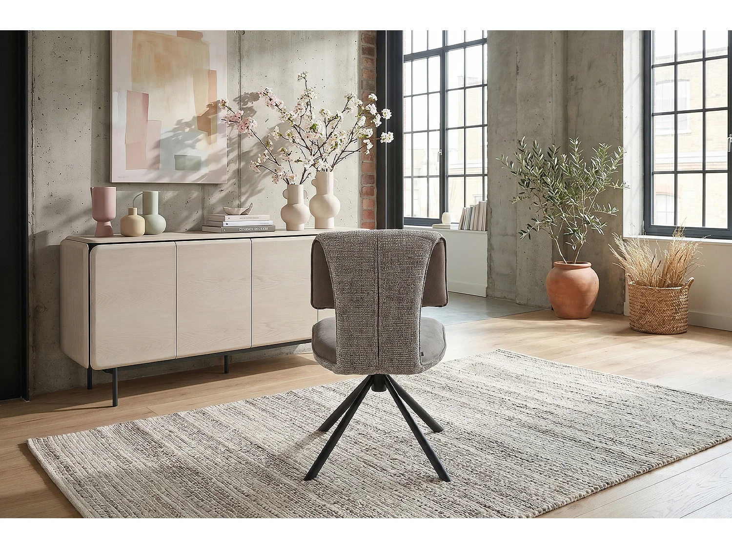 Silla de comedor - Gris Tejido - LYSSIA