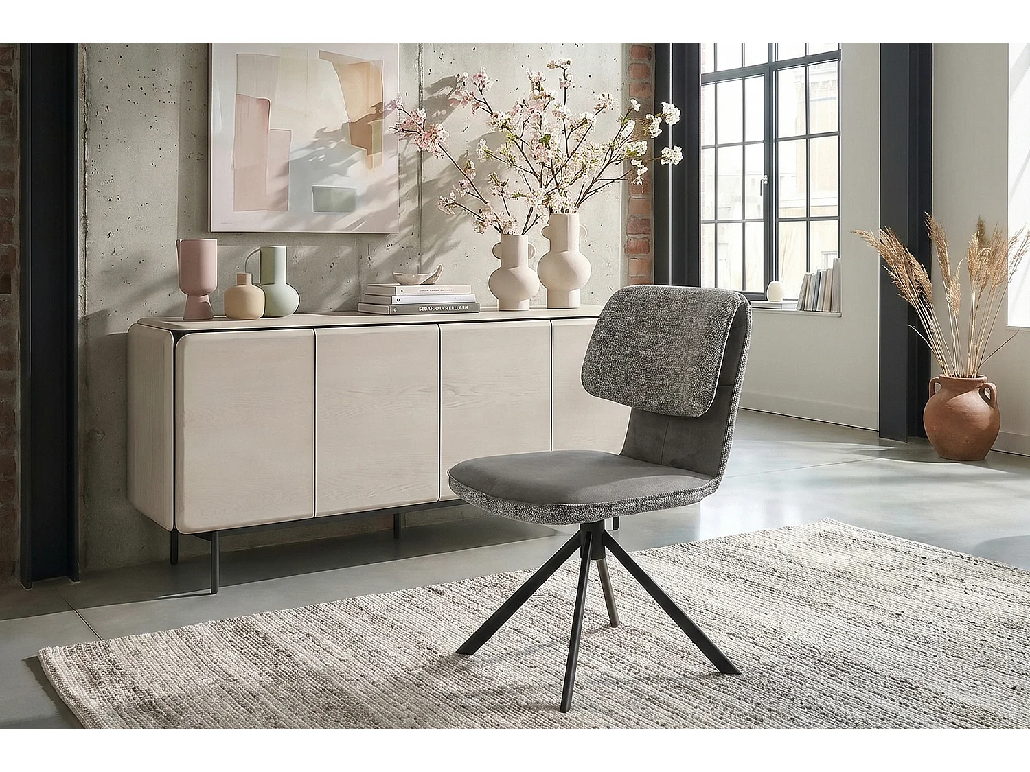 Silla de comedor - Gris Tejido - LYSSIA