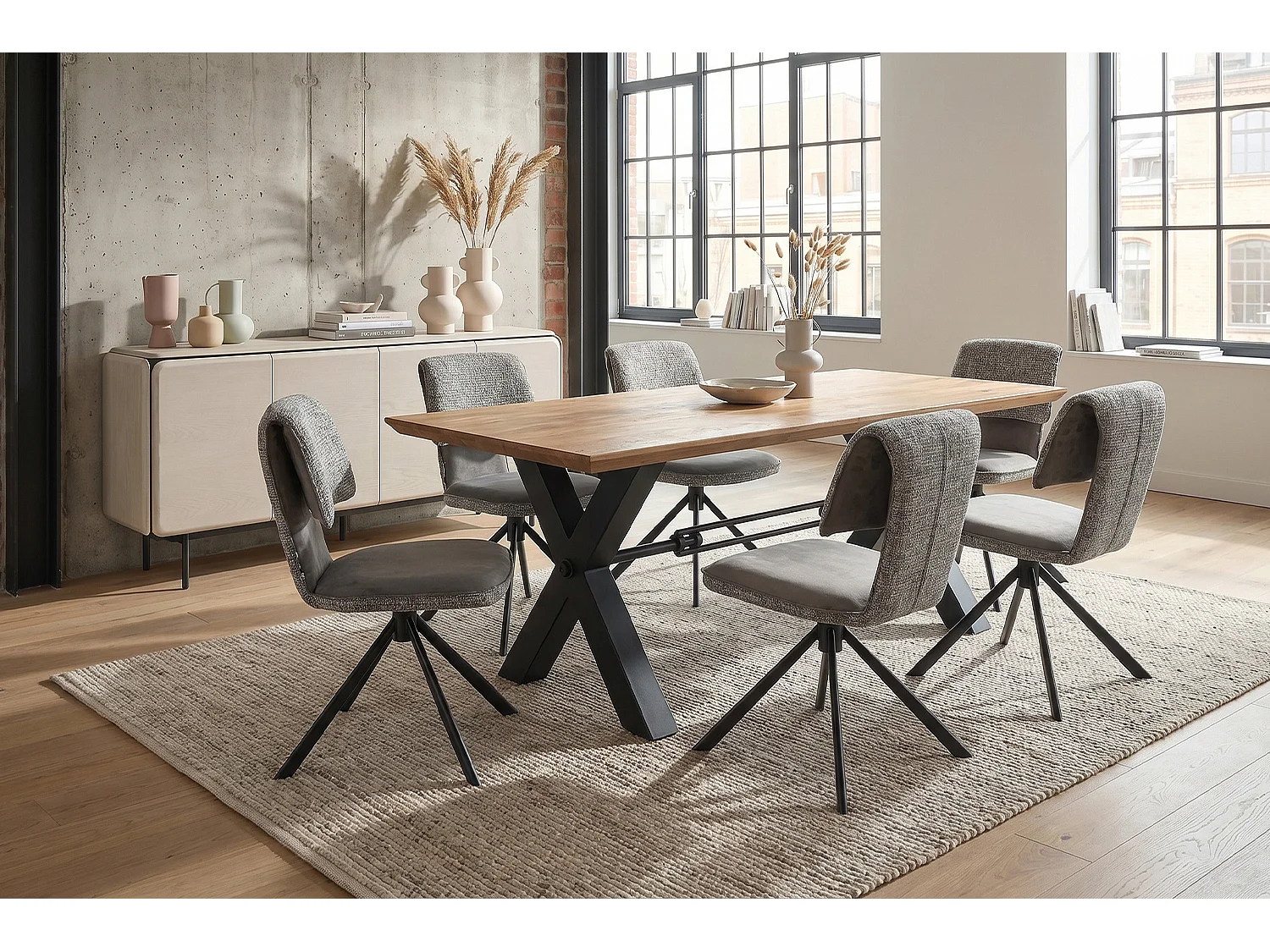 Silla de comedor - Gris Tejido - LYSSIA