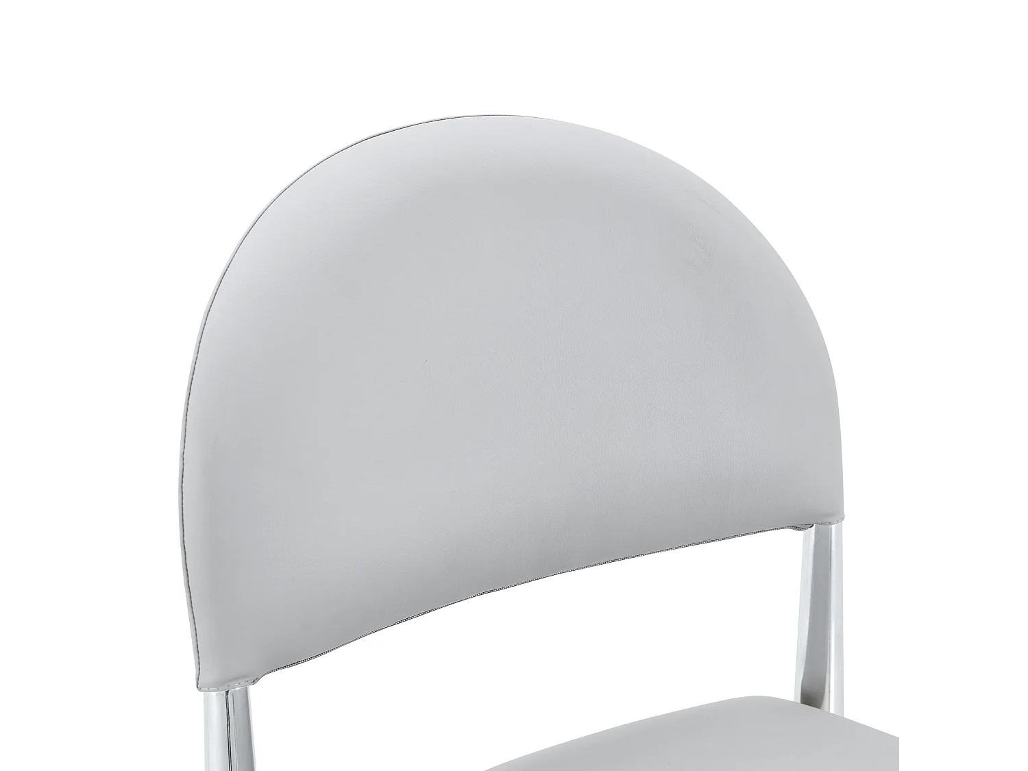 Set van 2 eetkamerstoelen met halfronde gestoffeerde rug en metalen poten