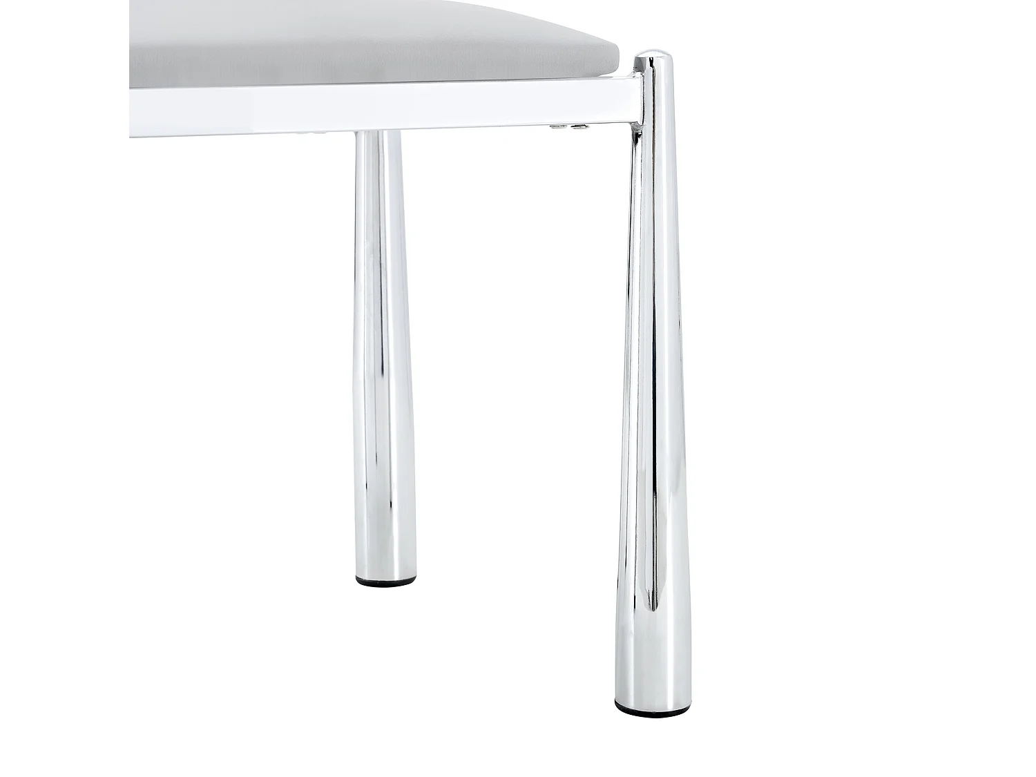Set van 2 eetkamerstoelen met halfronde gestoffeerde rug en metalen poten