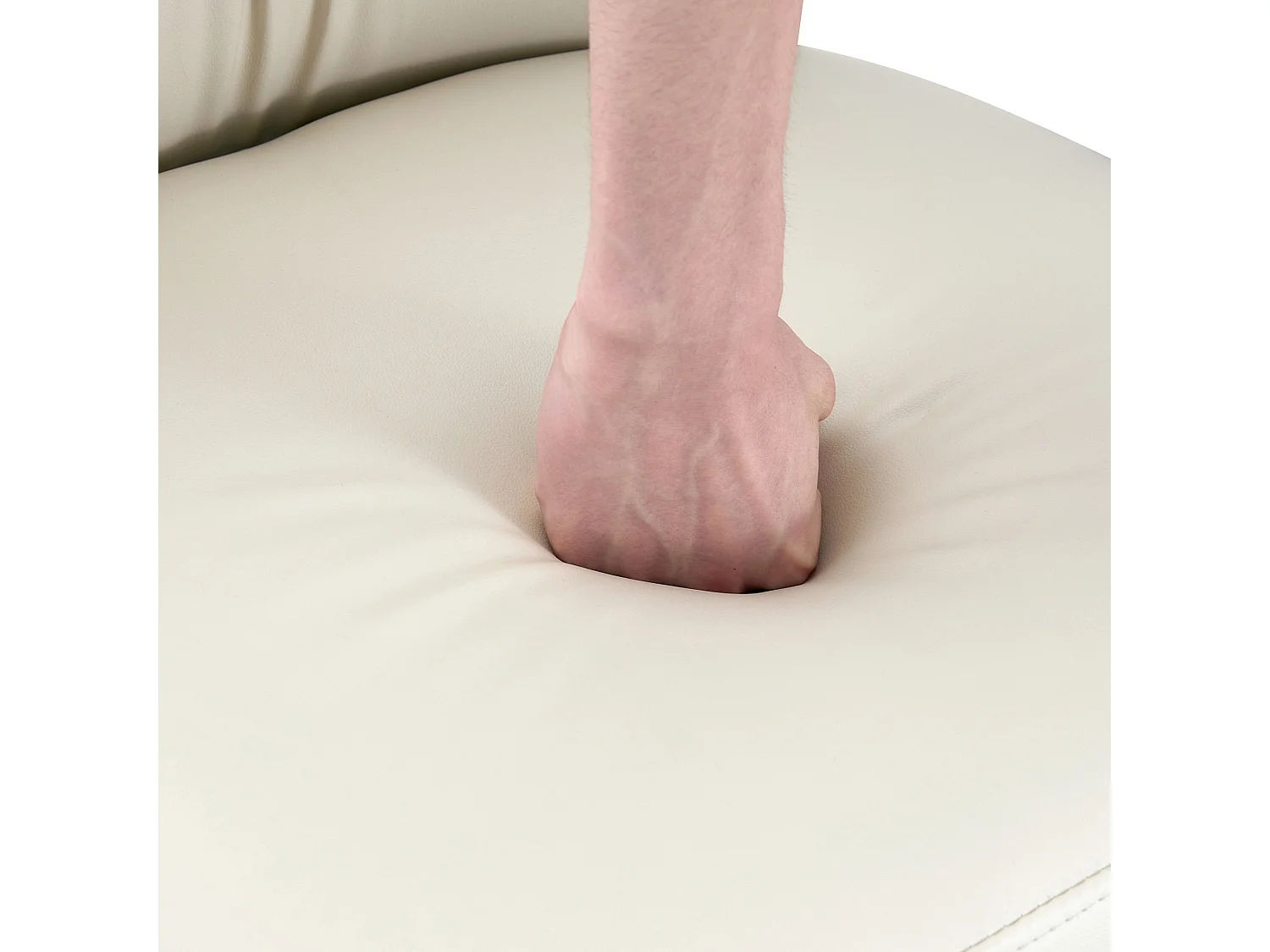 Set van 2 PU eetkamerstoelen met gestoffeerde rugleuning en metalen frame