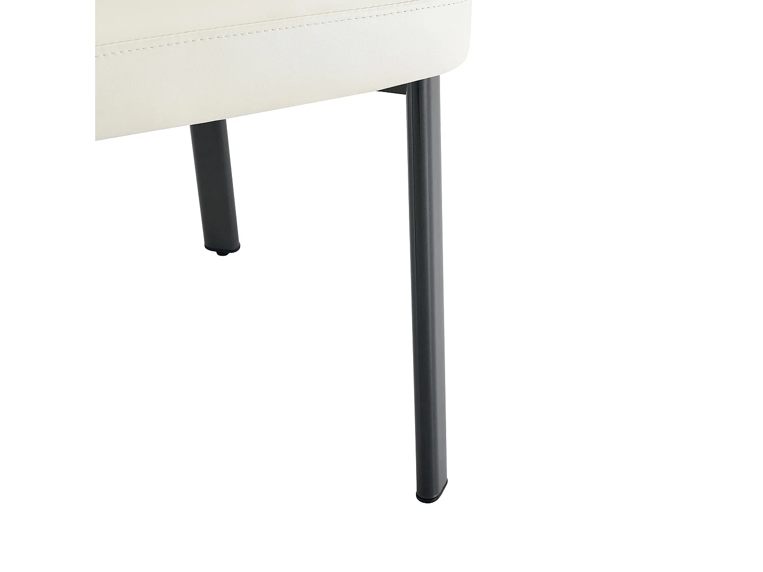 Set van 2 PU eetkamerstoelen met gestoffeerde rugleuning en metalen frame