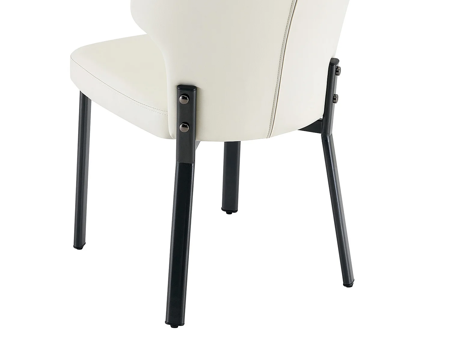 Set van 2 PU eetkamerstoelen met gestoffeerde rugleuning en metalen frame
