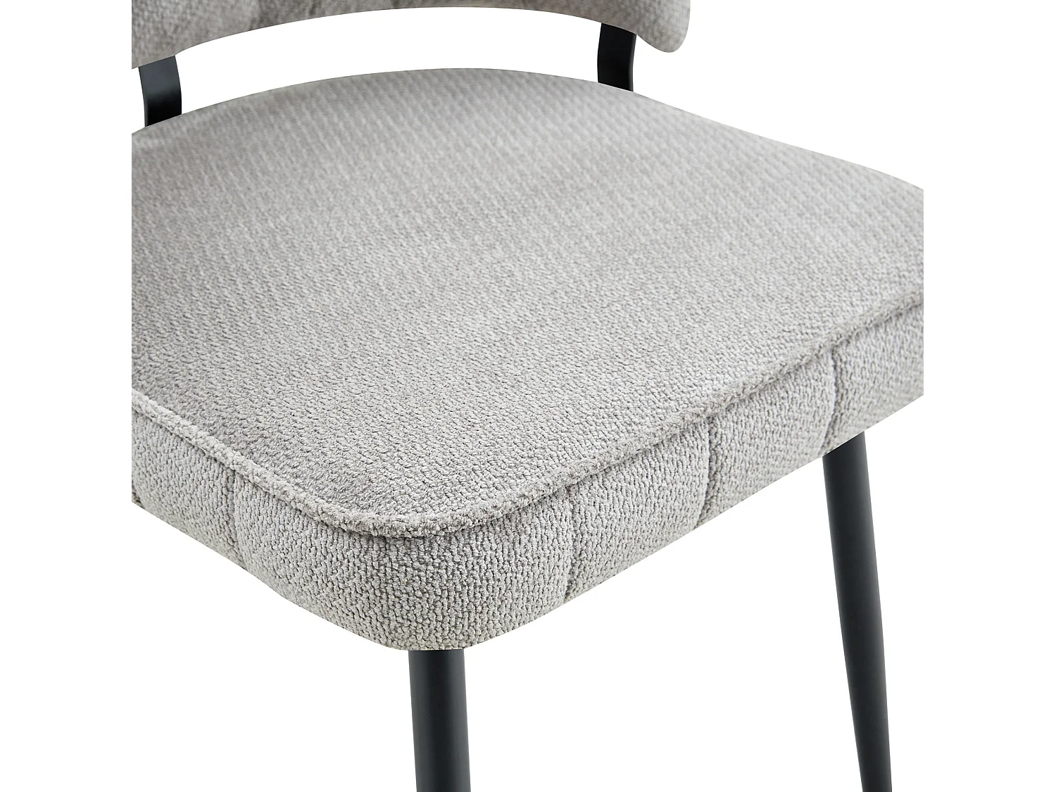 Set van 2 gestoffeerde eetkamerstoelen met bloemblad rugleuning en metalen poten