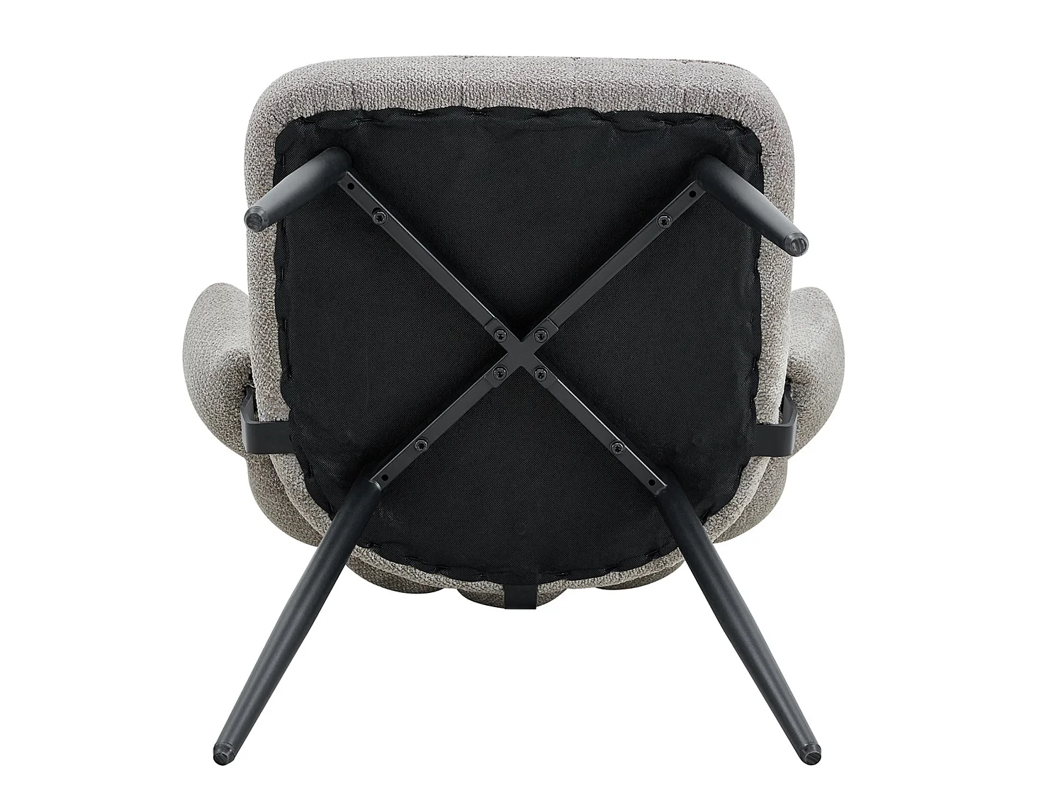 Set van 2 gestoffeerde eetkamerstoelen met bloemblad rugleuning en metalen poten