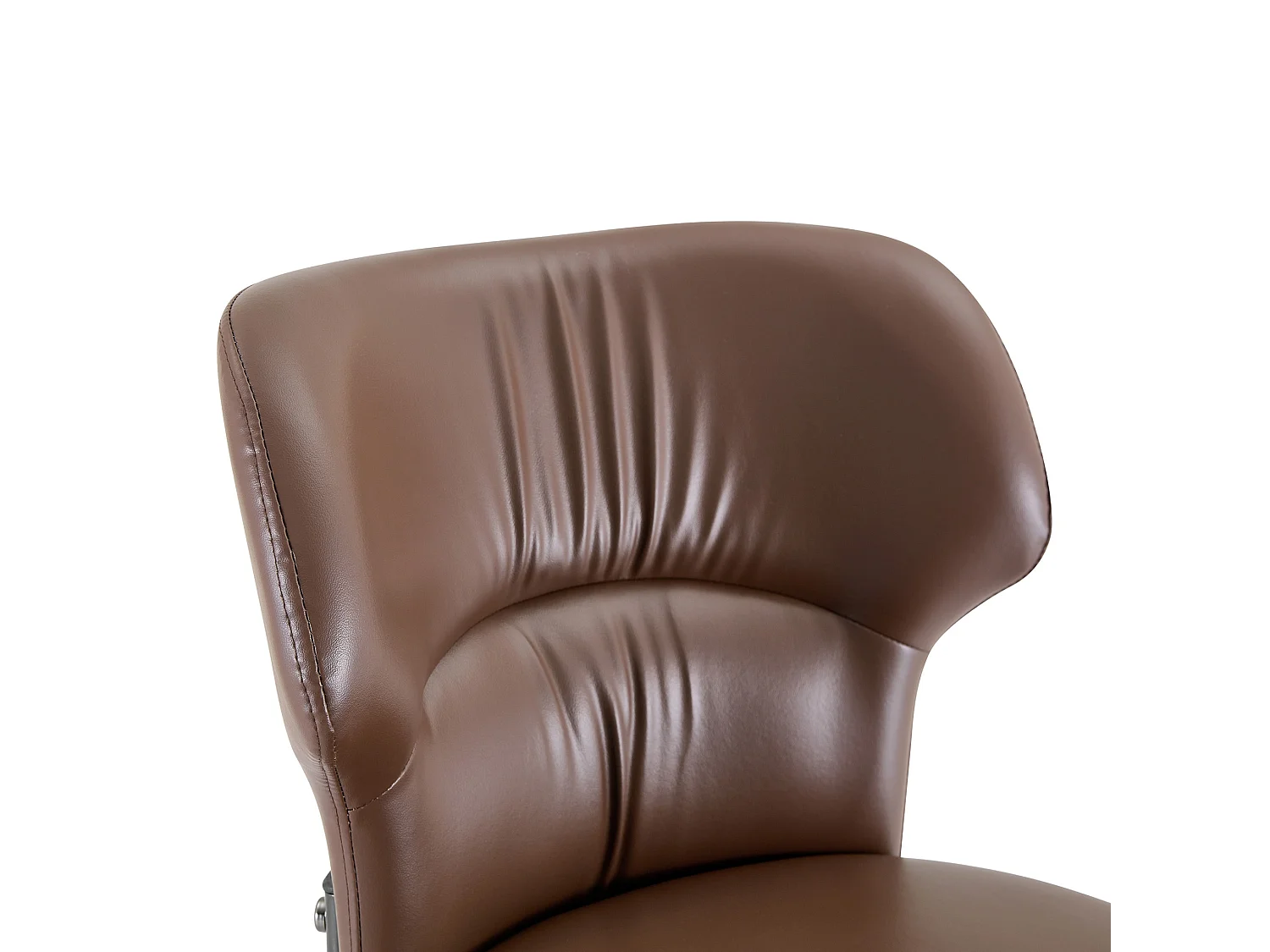 Set van 2 PU eetkamerstoelen met gestoffeerde rugleuning en metalen frame