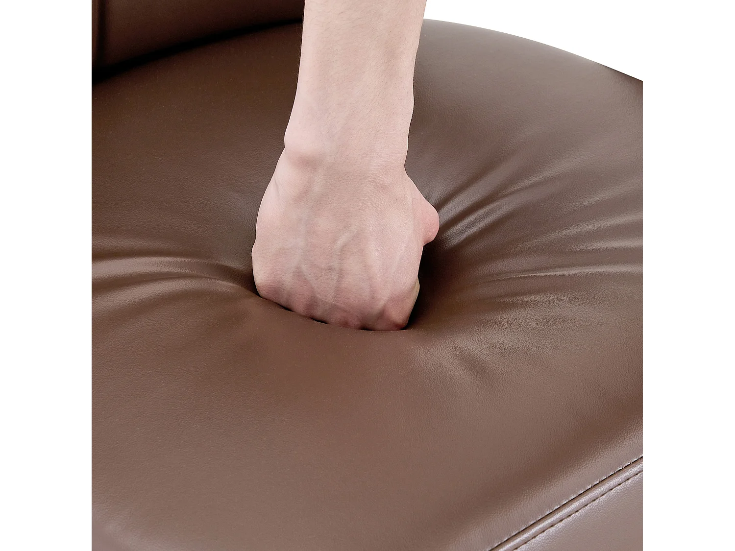 Set van 2 PU eetkamerstoelen met gestoffeerde rugleuning en metalen frame