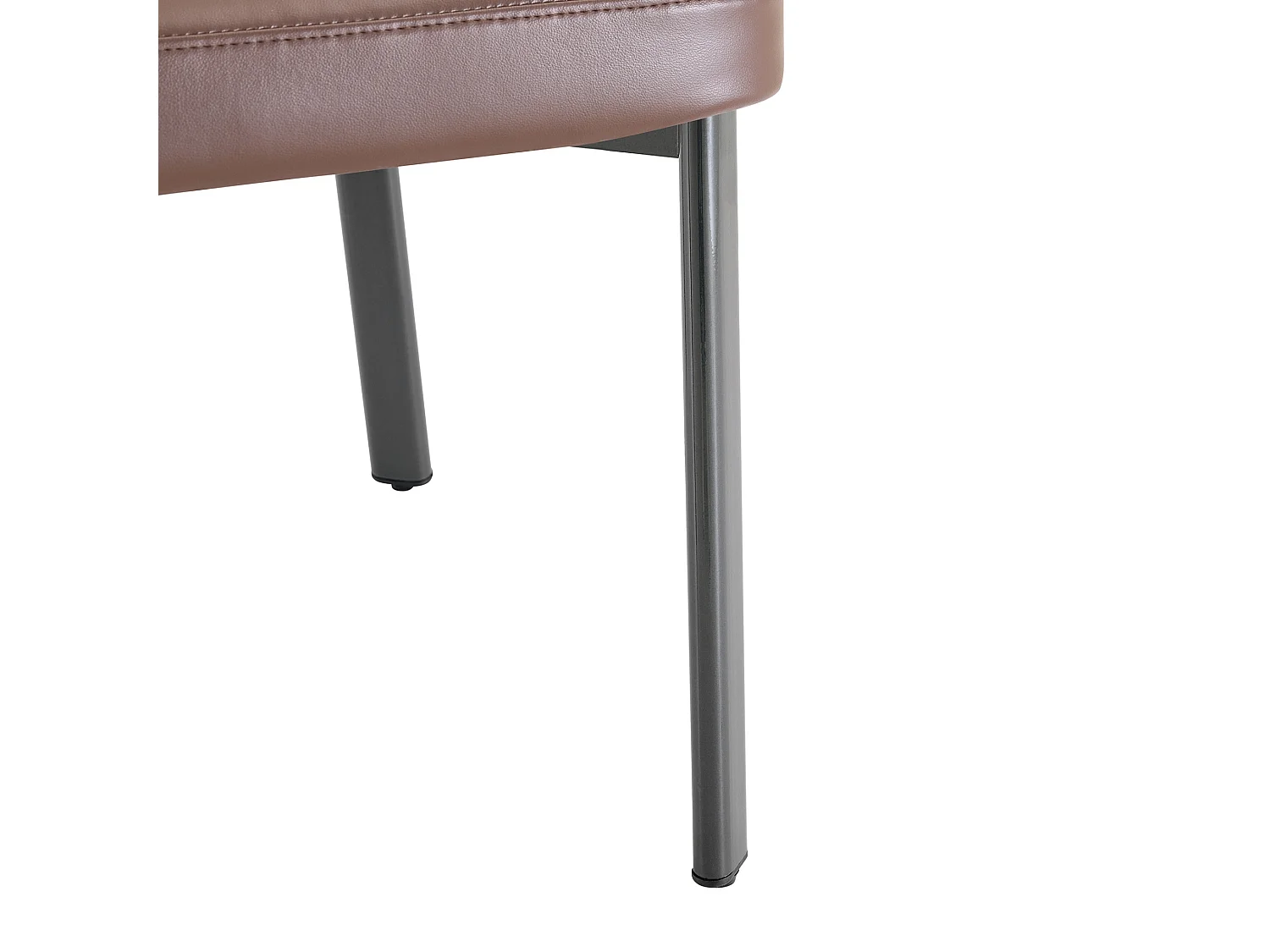 Set van 2 PU eetkamerstoelen met gestoffeerde rugleuning en metalen frame