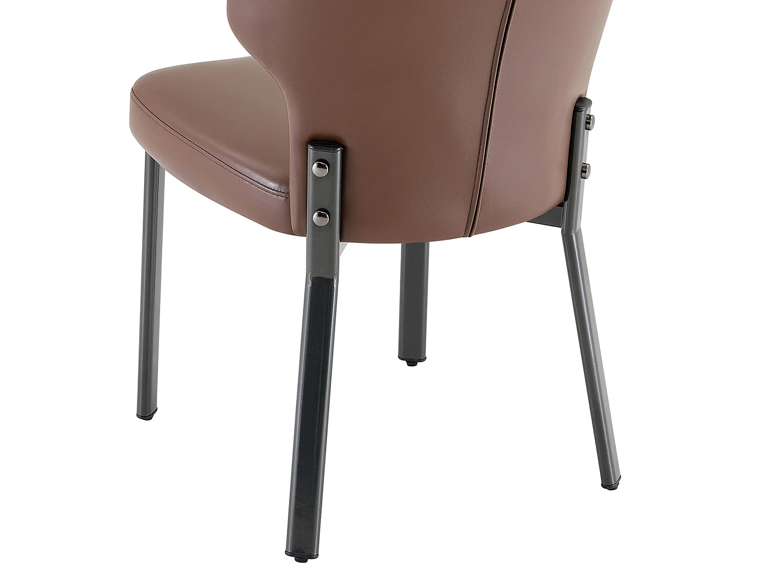 Set van 2 PU eetkamerstoelen met gestoffeerde rugleuning en metalen frame