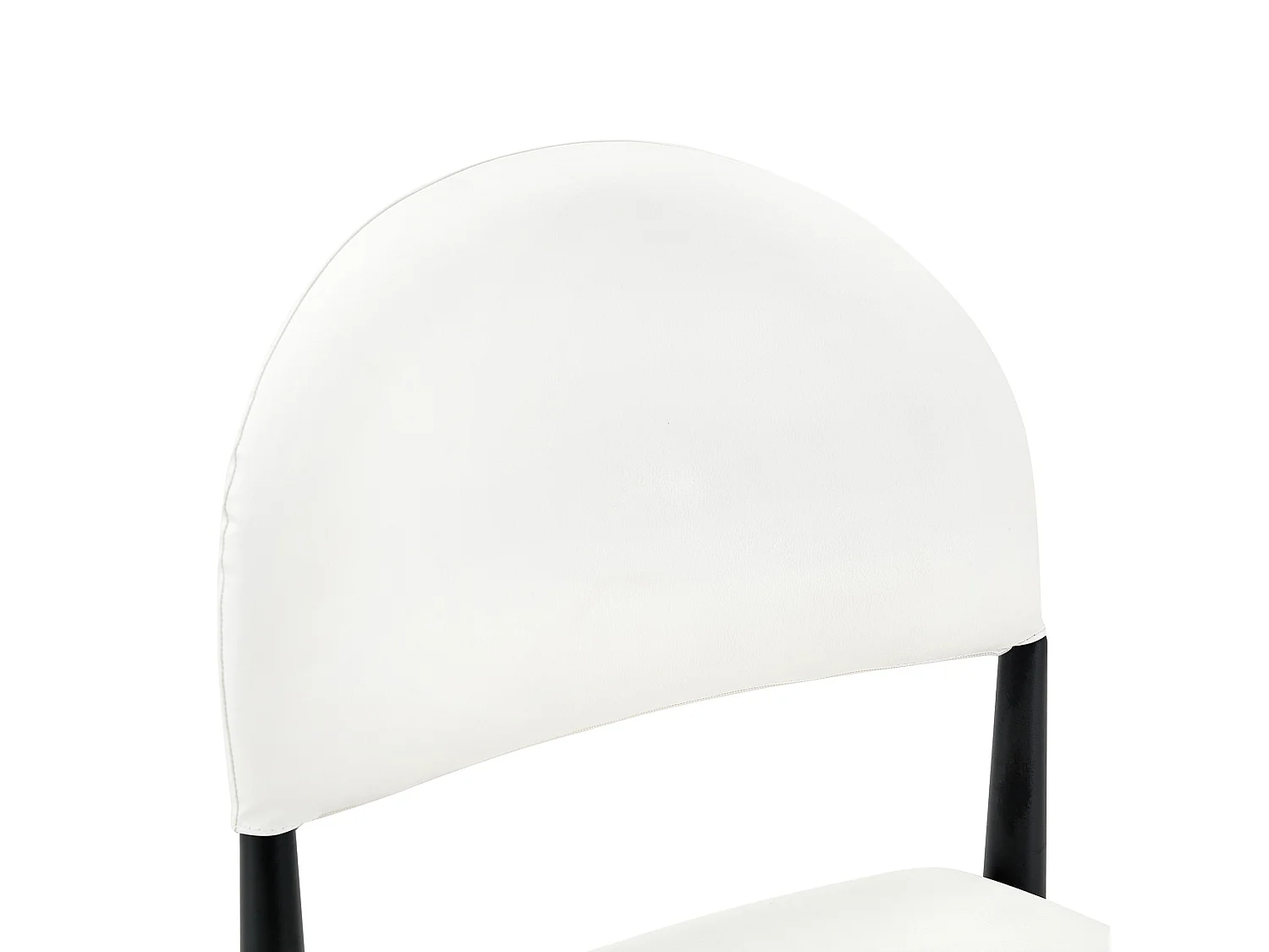 Set van 2 eetkamerstoelen met halfronde gestoffeerde rug en metalen poten