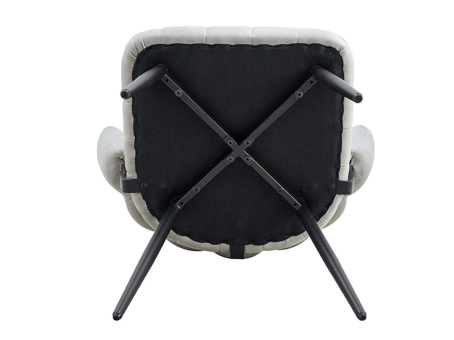 Set van 2 gestoffeerde eetkamerstoelen met bloemblad rugleuning en metalen poten