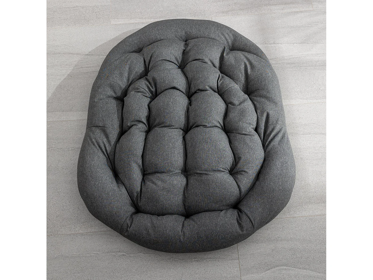 Grand fauteuil à bascule oeuf extérieur salon rotin avec coussin épais et structure acier