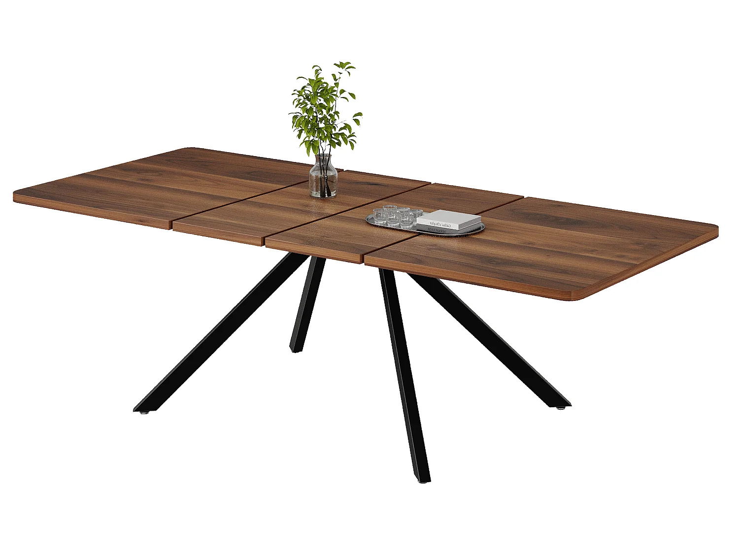 Table a manger extensible 160 a 240 cm avec pieds metal pour 6 a 10 personnes