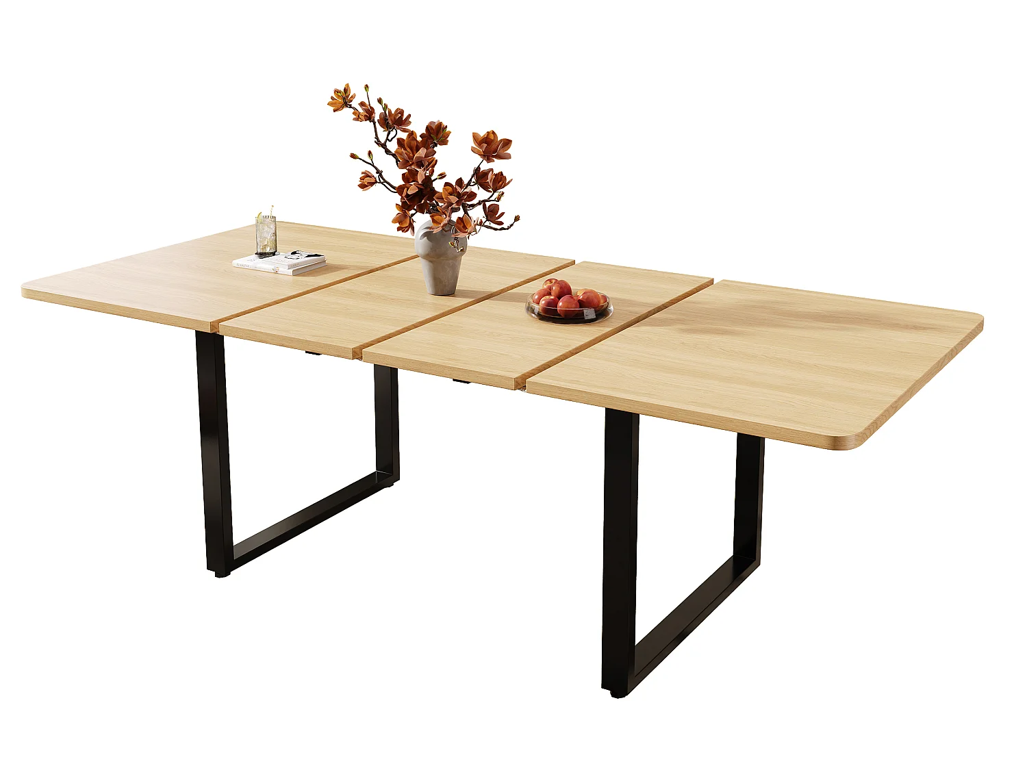 Table a manger extensible 140 a 220 cm avec pieds metal pour 6 a 10 personnes