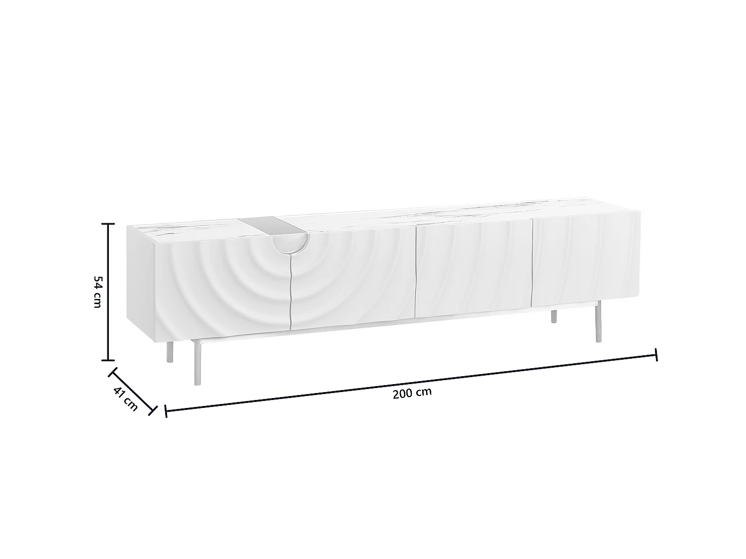 Mueble bajo - blanco Madera - FREEDA