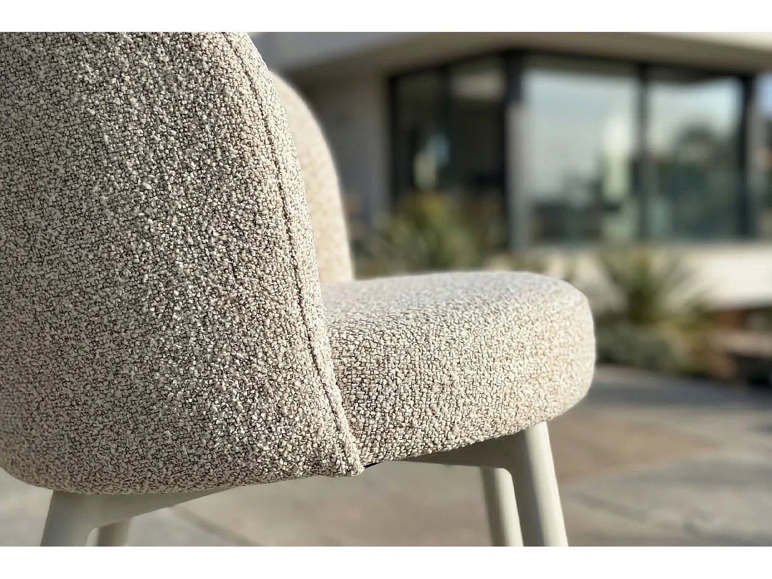 Silla de jardín - blanco crema SOLENZO Tejido plano - INDUS
