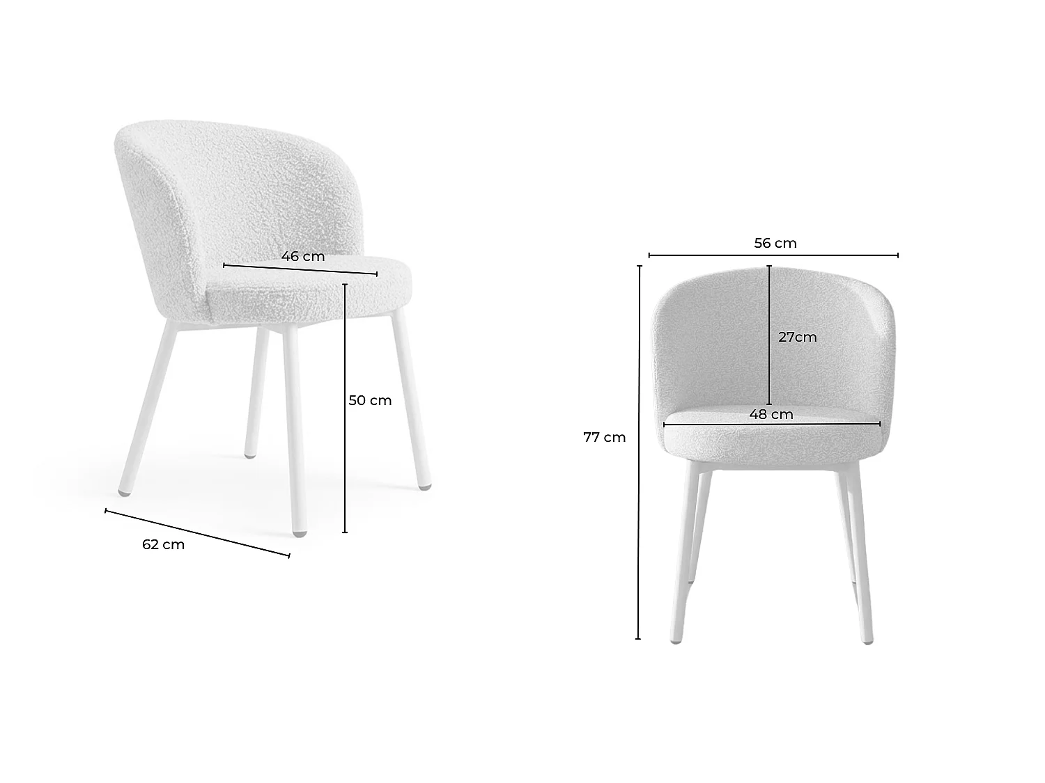 Silla de jardín - blanco crema SOLENZO Tejido plano - INDUS