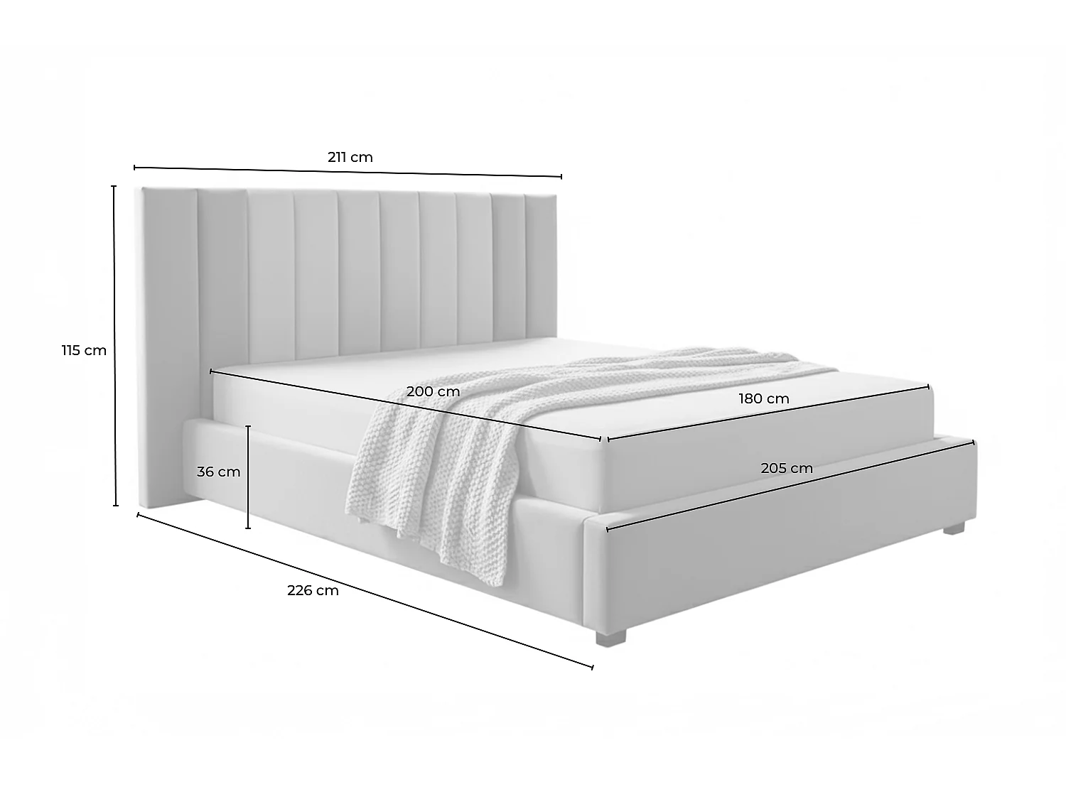 Cama tapizada - Gris terciopelo - CATTURA