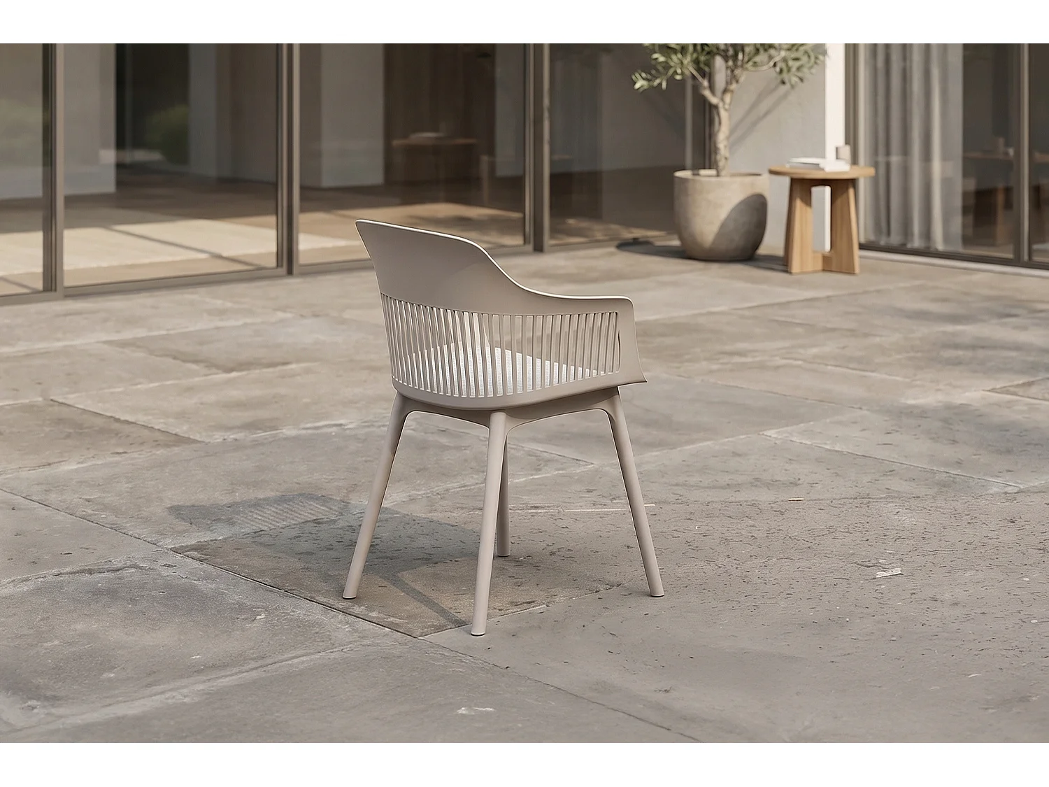 Silla de jardín - beige plástico - ALTEA