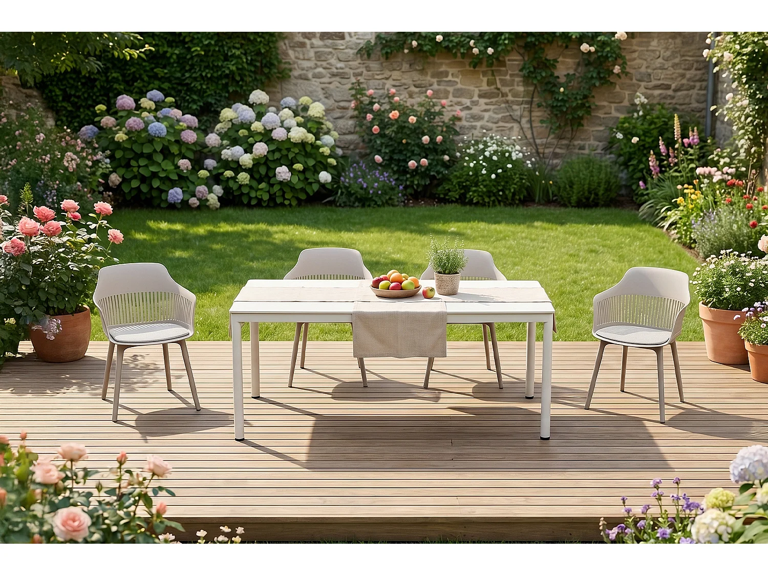 Silla de jardín - beige plástico - ALTEA