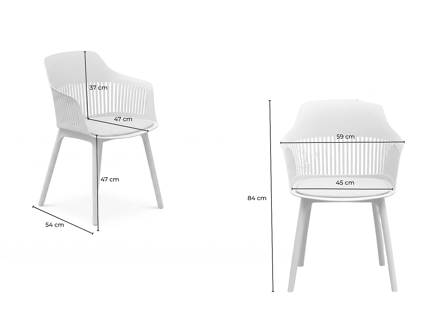 Silla de jardín - beige plástico - ALTEA