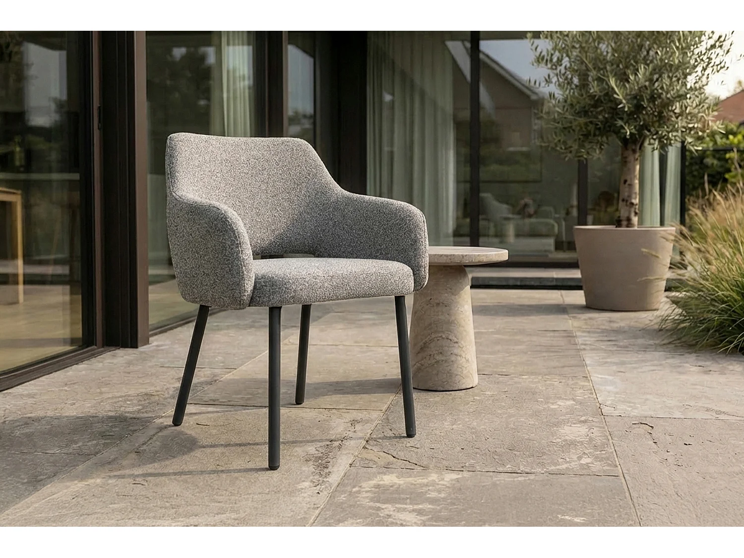 Silla de jardín - Gris SOLENZO Tejido plano - AMUR