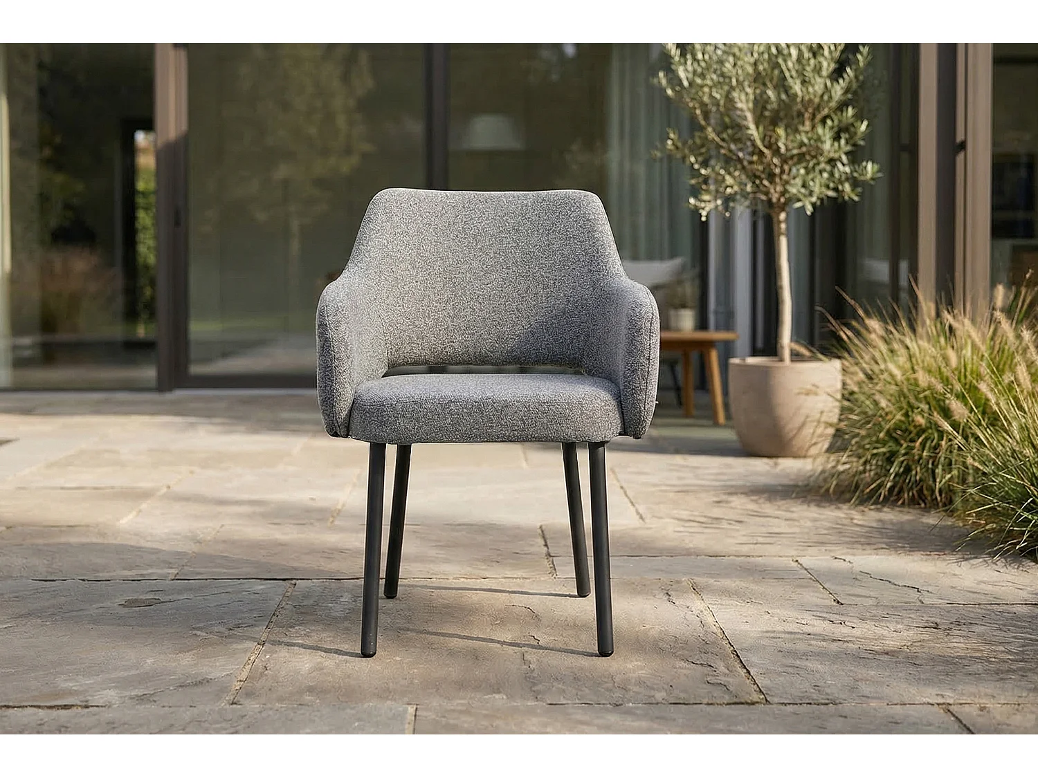 Silla de jardín - Gris SOLENZO Tejido plano - AMUR