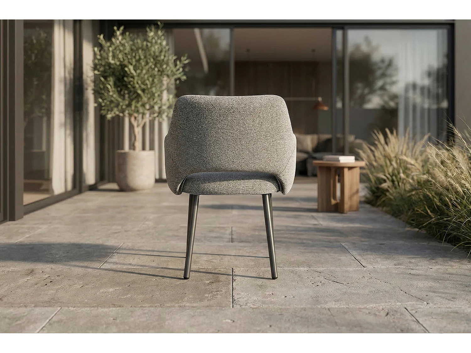 Silla de jardín - Gris SOLENZO Tejido plano - AMUR