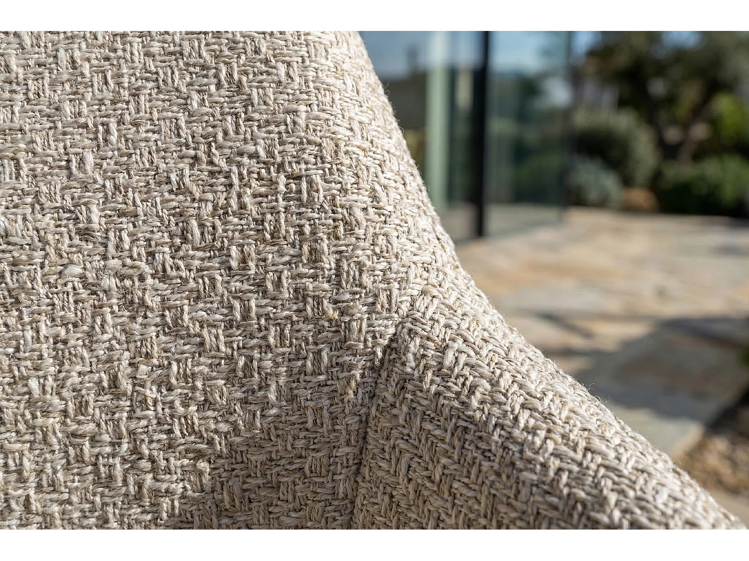 Silla de jardín - blanco crema SOLENZO Tejido plano - AMUR