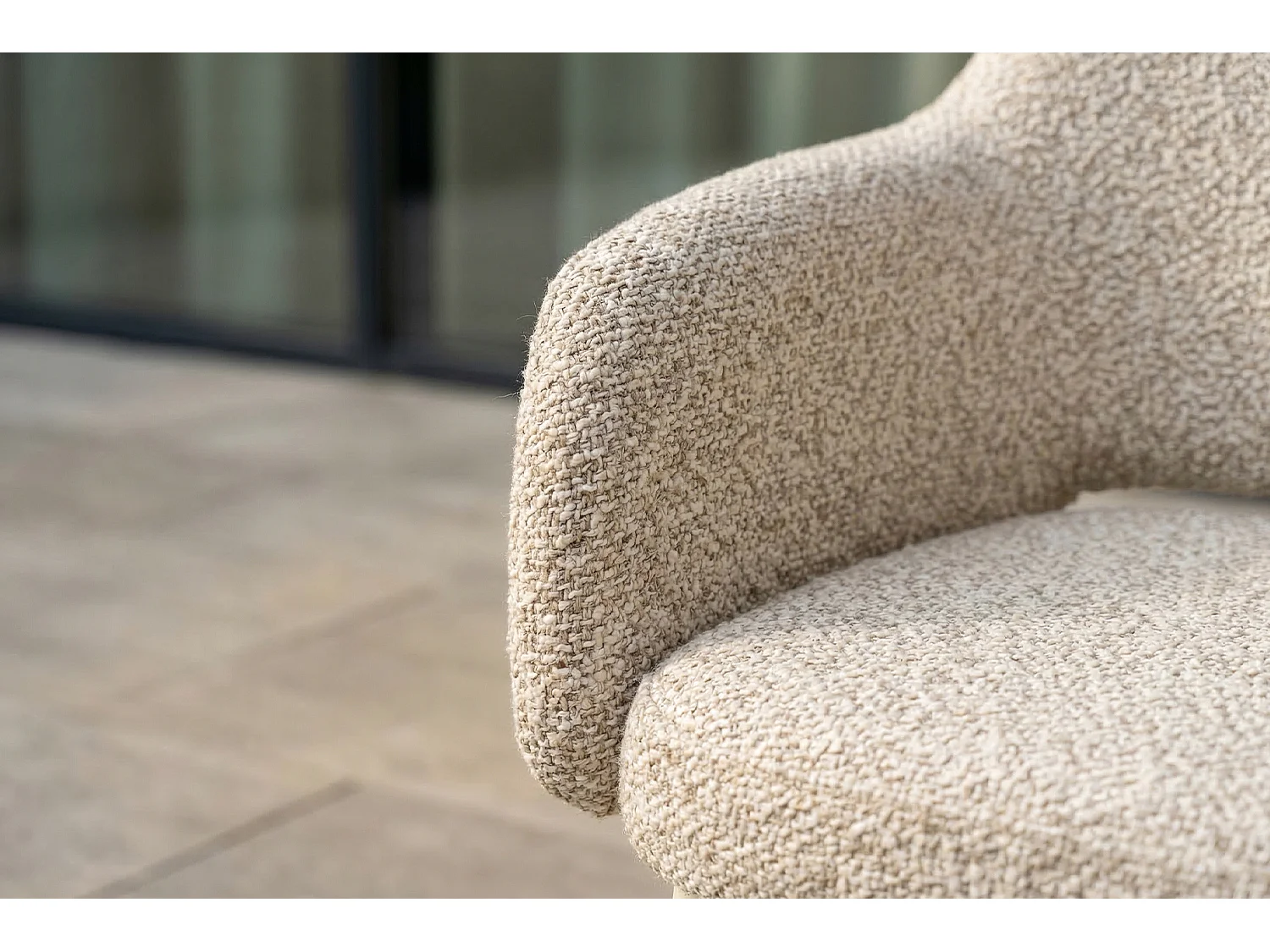 Silla de jardín - blanco crema SOLENZO Tejido plano - AMUR