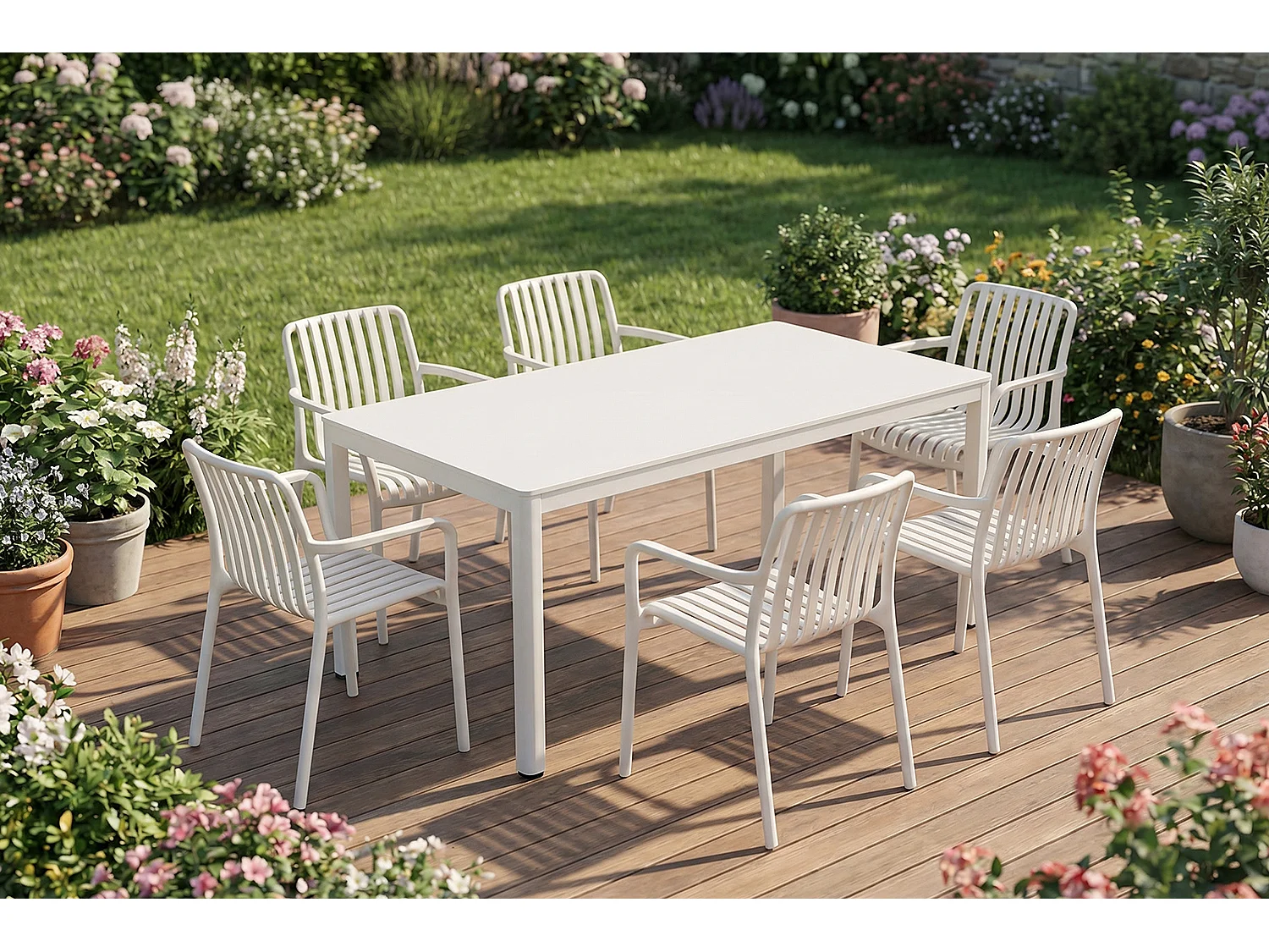 Set - Cremeweiß Kunststoff, Keramik - MIAVA