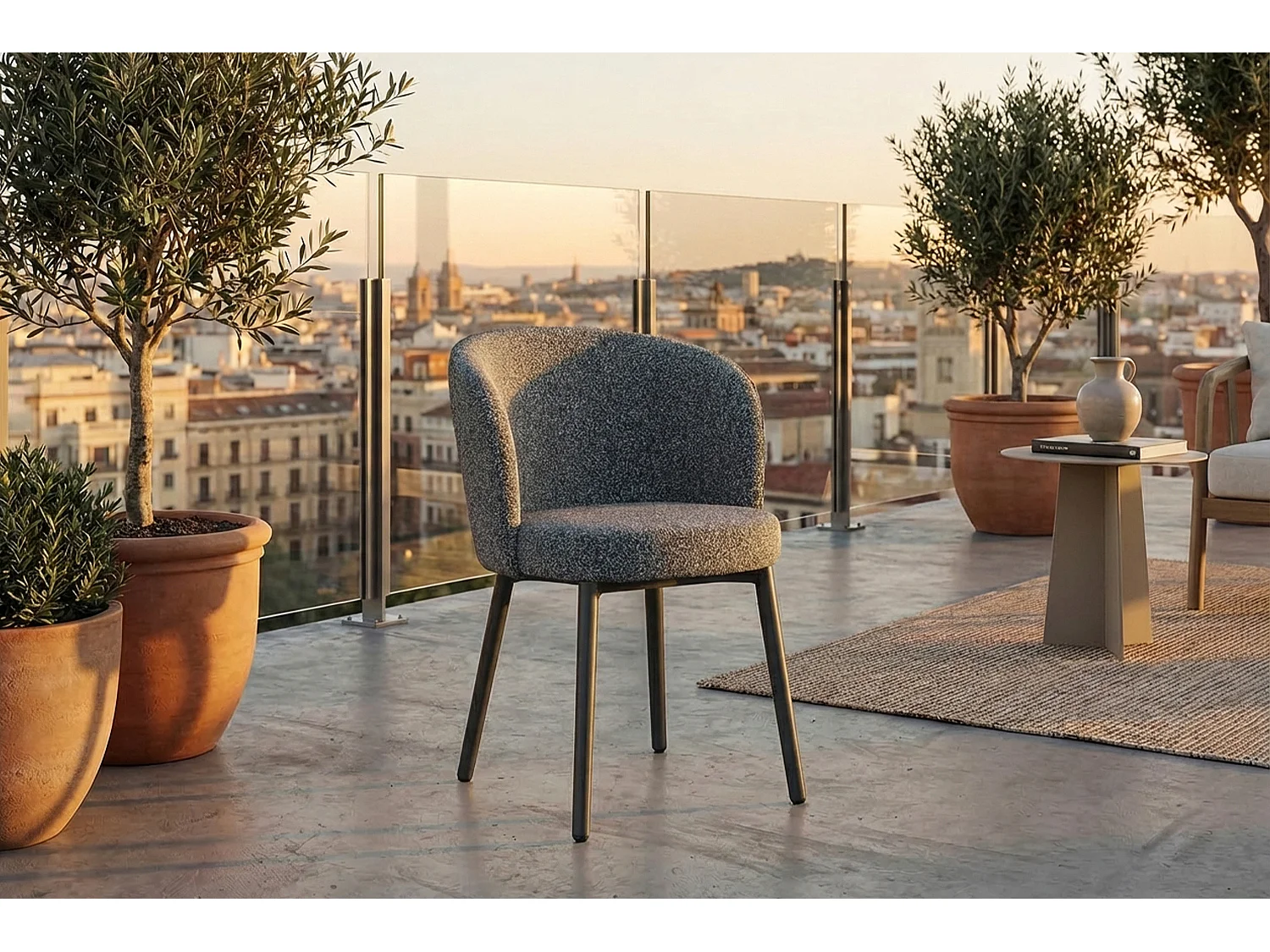 Silla de jardín - Gris SOLENZO Tejido plano - INDUS