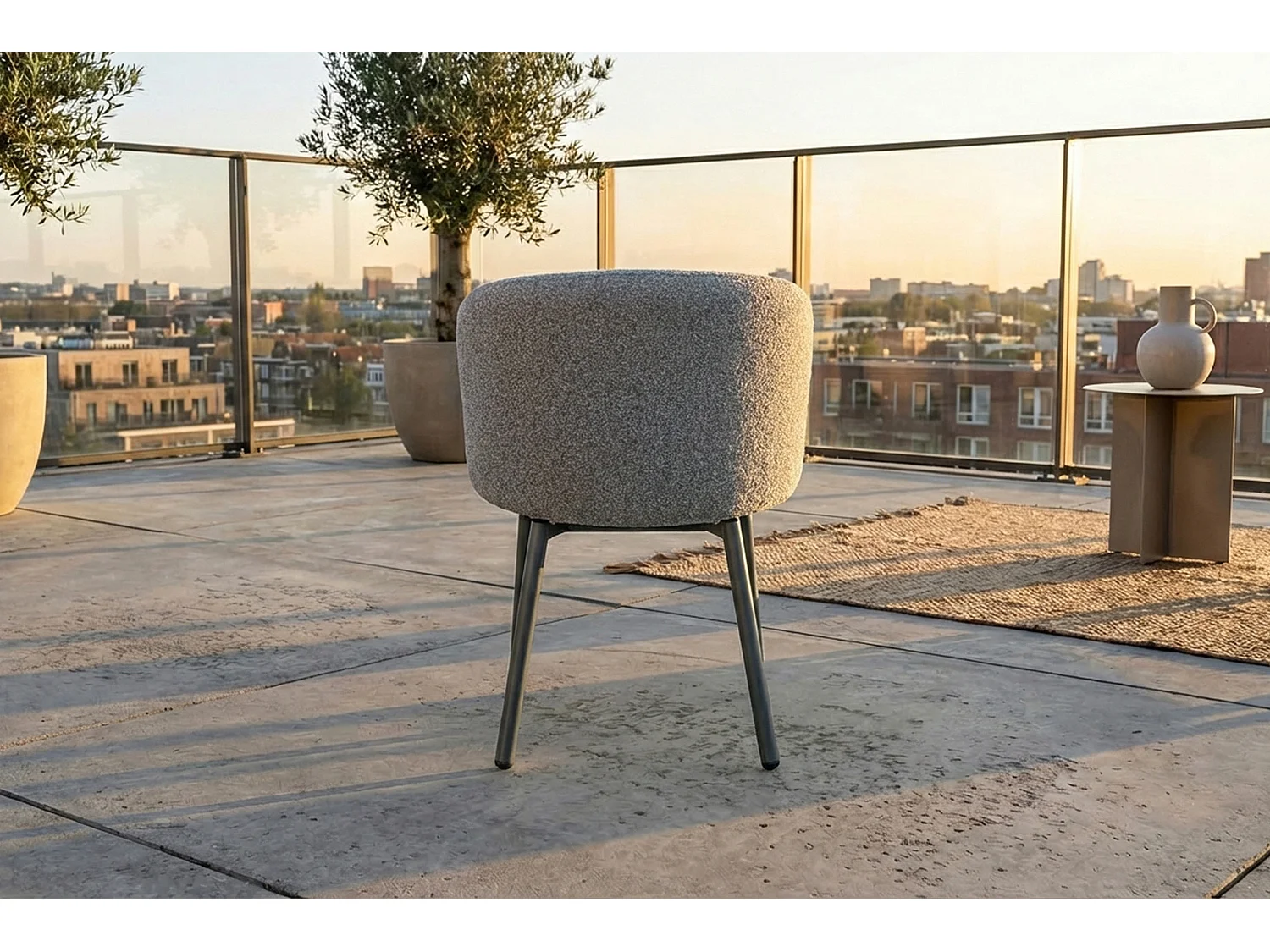 Silla de jardín - Gris SOLENZO Tejido plano - INDUS