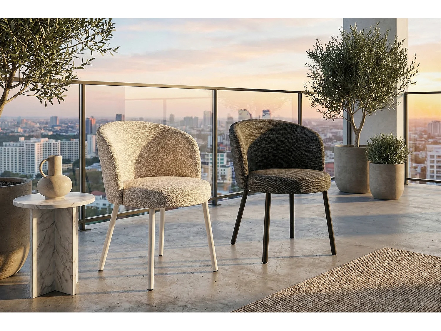 Silla de jardín - Gris SOLENZO Tejido plano - INDUS